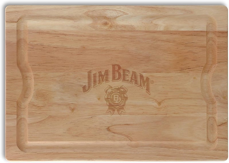 Jim Beam 3-Piece Carving Set, Includes Stainless Steel Knife and Fork with Wood Handles and Wooden Carving Board, Brown - Image 5